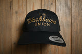 Black Trucker Hat with Gold Embroidery