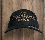 Black Trucker Hat with Gold Embroidery