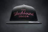 Black Hat with Pink Embroidery