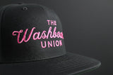 Black Hat with Pink Embroidery