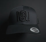 Black Trucker Hat with Puff WBU